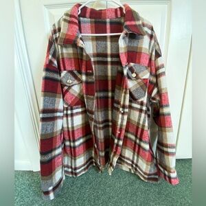 Plaid Flannel Shirt Jacket